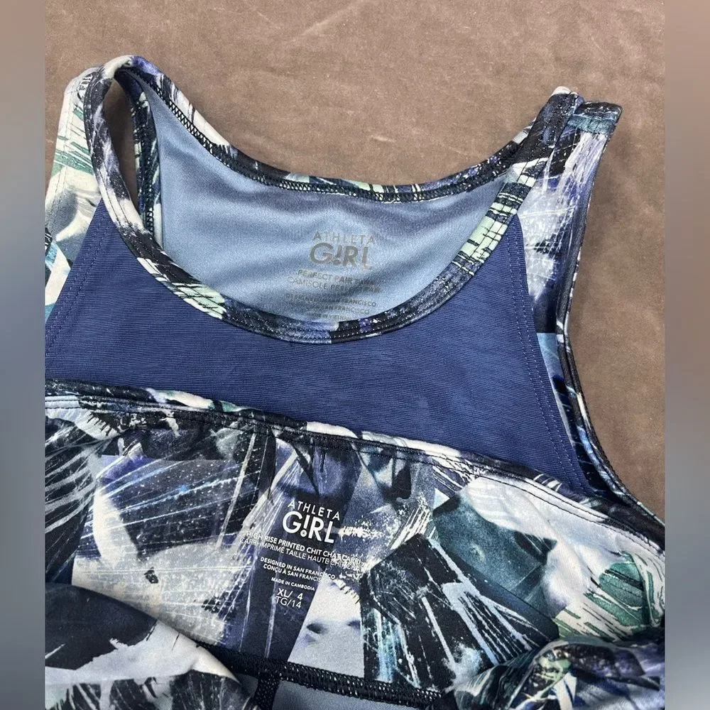 Athleta Girl Blue Floral Outfit